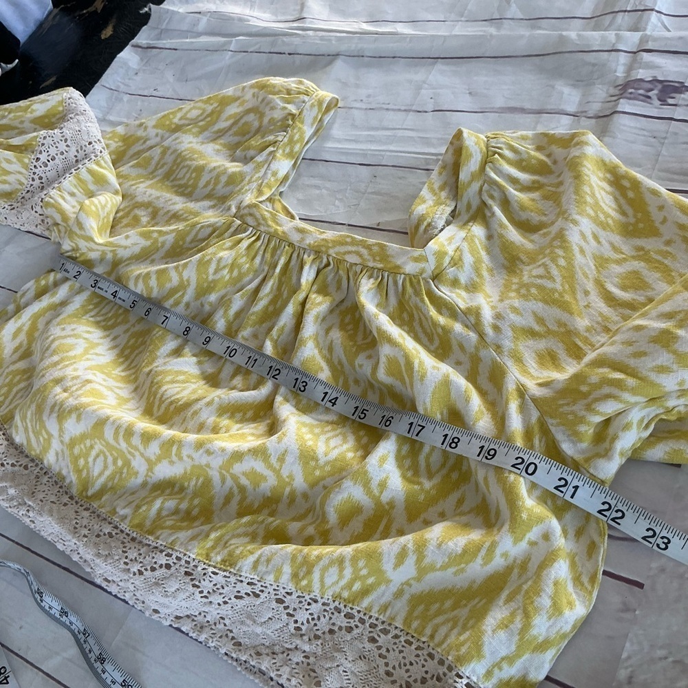 Calligraphie Yellow and White Boho Top & Shorts Set - Picture 6 of 12
